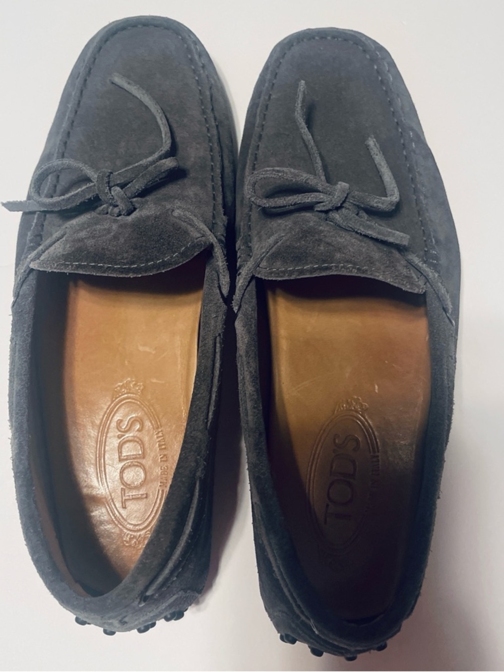 Tod's Gommino Suede Driving Loafers in Anthracite Men’s US 7/ EU 40